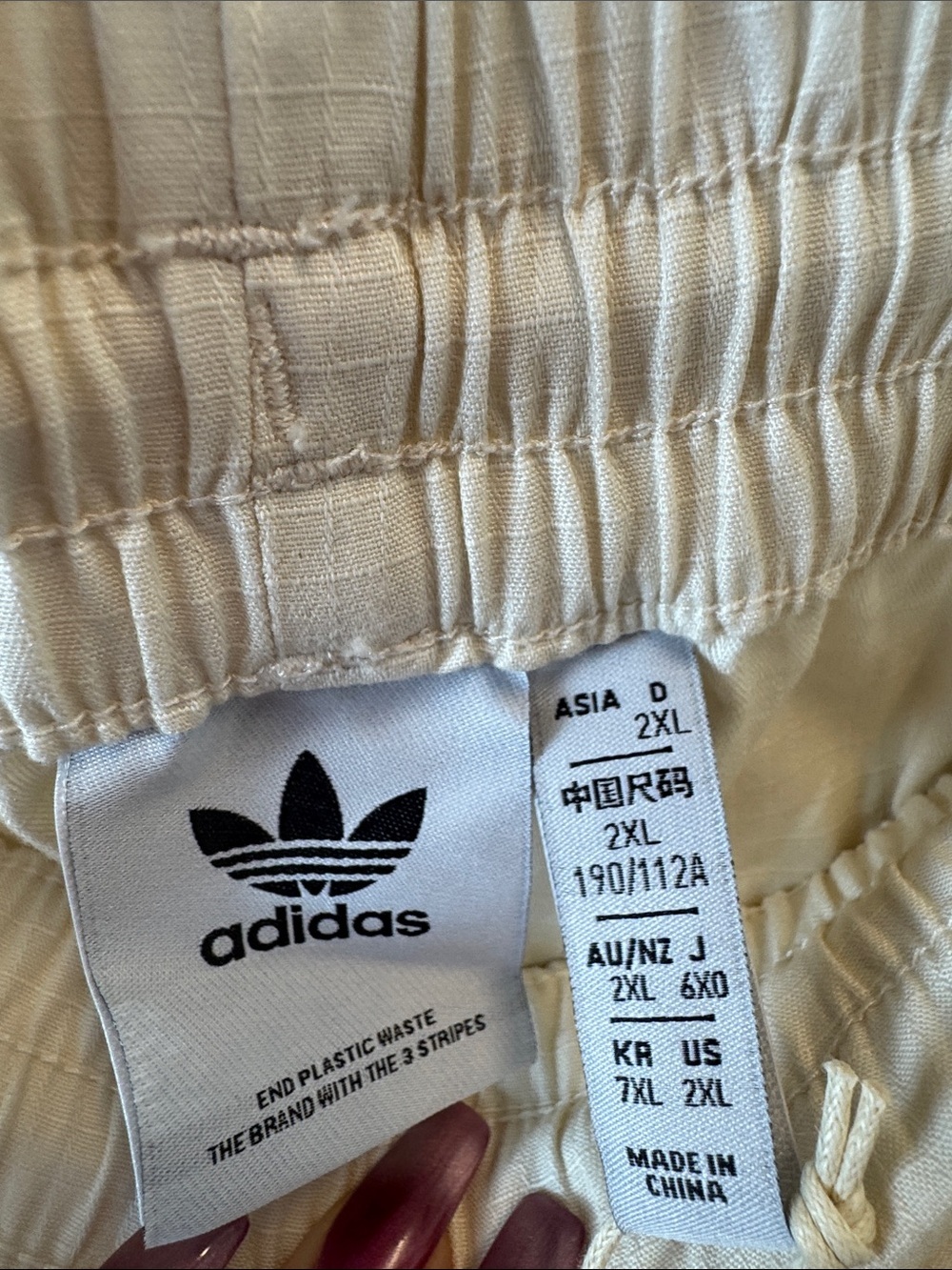 adidas Women’s Cream Drawstring Joggers with Side Stripe N0548 - Picture 3 of 9